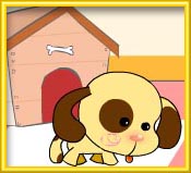 哈巴狗吃骨头简笔画